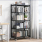 Industrial Folding Steel Etagere Bookshelf Open Bookshelf with Caster Wheels Clearhalo 'Bookcases' 'furn' 'furn_bookcases' 'Furniture' 'furniture_bookcases' 'Office Furniture' 4901675