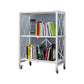 Industrial Folding Steel Etagere Bookshelf Open Bookshelf with Caster Wheels 28.1"L x 14.4"W x 34.3"H White Clearhalo 'Bookcases' 'furn' 'furn_bookcases' 'Furniture' 'furniture_bookcases' 'Office Furniture' 4901676