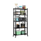 Industrial Folding Steel Etagere Bookshelf Open Bookshelf with Caster Wheels Clearhalo 'Bookcases' 'furn' 'furn_bookcases' 'Furniture' 'furniture_bookcases' 'Office Furniture' 4901682