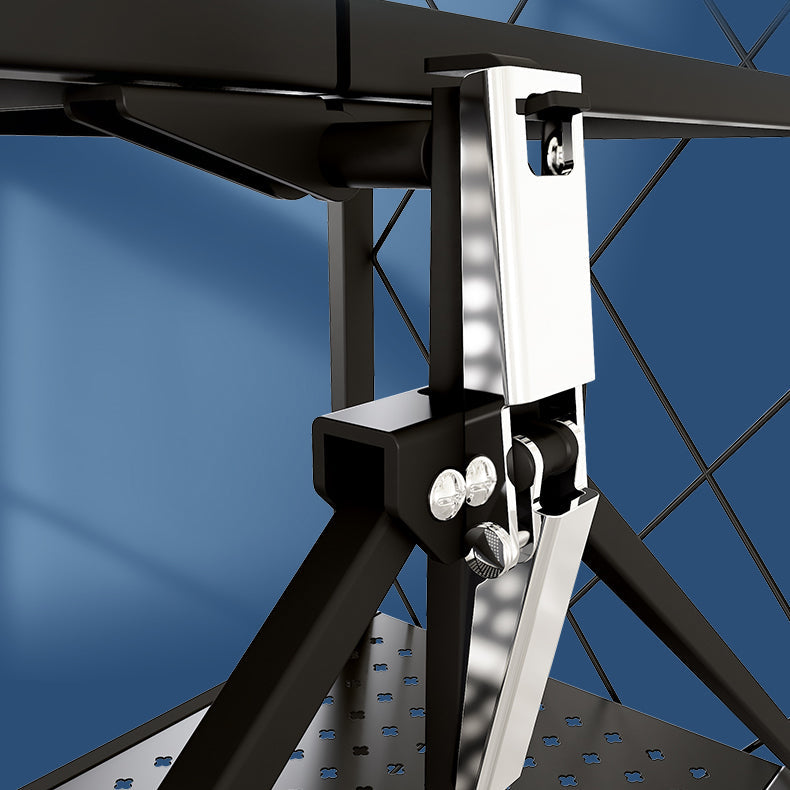 Industrial Folding Steel Etagere Bookshelf Open Bookshelf with Caster Wheels Clearhalo 'Bookcases' 'furn' 'furn_bookcases' 'Furniture' 'furniture_bookcases' 'Office Furniture' 4901683