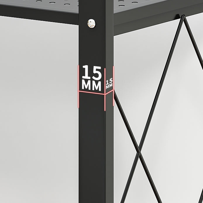 Industrial Folding Steel Etagere Bookshelf Open Bookshelf with Caster Wheels Clearhalo 'Bookcases' 'furn' 'furn_bookcases' 'Furniture' 'furniture_bookcases' 'Office Furniture' 4901688