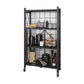 Industrial Folding Steel Etagere Bookshelf Open Bookshelf with Caster Wheels 24"L x 14.4"W x 50.2"H Black Clearhalo 'Bookcases' 'furn' 'furn_bookcases' 'Furniture' 'furniture_bookcases' 'Office Furniture' 4901702