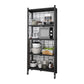 Industrial Folding Steel Etagere Bookshelf Open Bookshelf with Caster Wheels 24"L x 14.4"W x 64.2"H Black Clearhalo 'Bookcases' 'furn' 'furn_bookcases' 'Furniture' 'furniture_bookcases' 'Office Furniture' 4901706