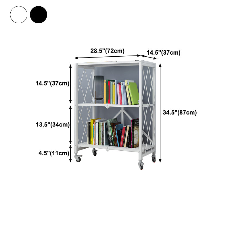 Industrial Folding Steel Etagere Bookshelf Open Bookshelf with Caster Wheels Clearhalo 'Bookcases' 'furn' 'furn_bookcases' 'Furniture' 'furniture_bookcases' 'Office Furniture' 4901709