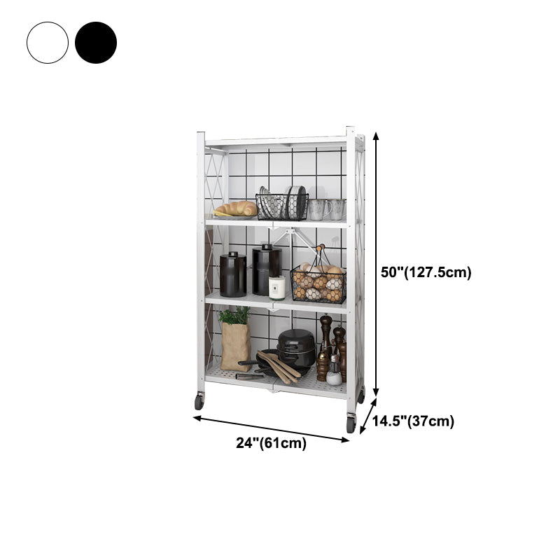 Industrial Folding Steel Etagere Bookshelf Open Bookshelf with Caster Wheels Clearhalo 'Bookcases' 'furn' 'furn_bookcases' 'Furniture' 'furniture_bookcases' 'Office Furniture' 4901712