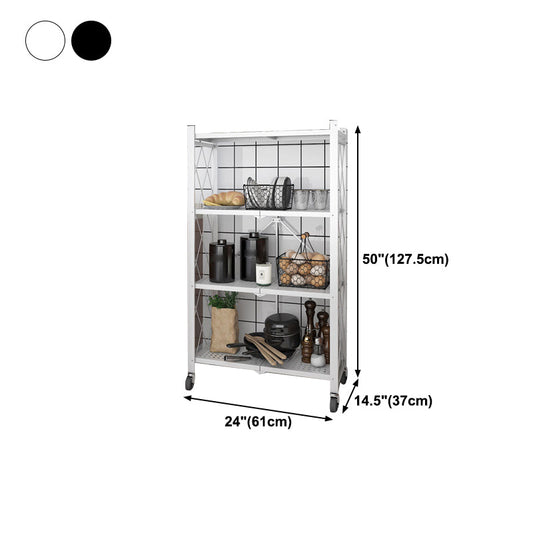 Industrial Folding Steel Etagere Bookshelf Open Bookshelf with Caster Wheels Clearhalo 'Bookcases' 'furn' 'furn_bookcases' 'Furniture' 'furniture_bookcases' 'Office Furniture' 4901712