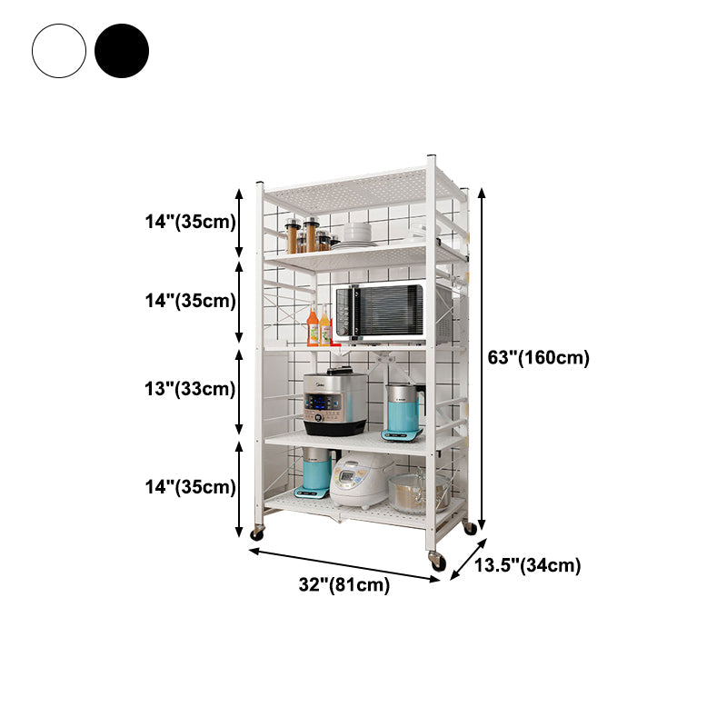 Industrial Folding Steel Etagere Bookshelf Open Bookshelf with Caster Wheels Clearhalo 'Bookcases' 'furn' 'furn_bookcases' 'Furniture' 'furniture_bookcases' 'Office Furniture' 4901715