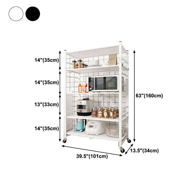 Industrial Folding Steel Etagere Bookshelf Open Bookshelf with Caster Wheels Clearhalo 'Bookcases' 'furn' 'furn_bookcases' 'Furniture' 'furniture_bookcases' 'Office Furniture' 4901717