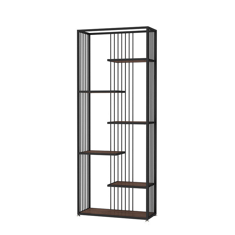 Industrial Style Bookcase Open Back Bookshelf for Home Office 31.5"L x 11.8"W x 78.7"H Black Clearhalo 'Bookcases' 'furn' 'furn_bookcases' 'Furniture' 'furniture_bookcases' 'Office Furniture' 4901719