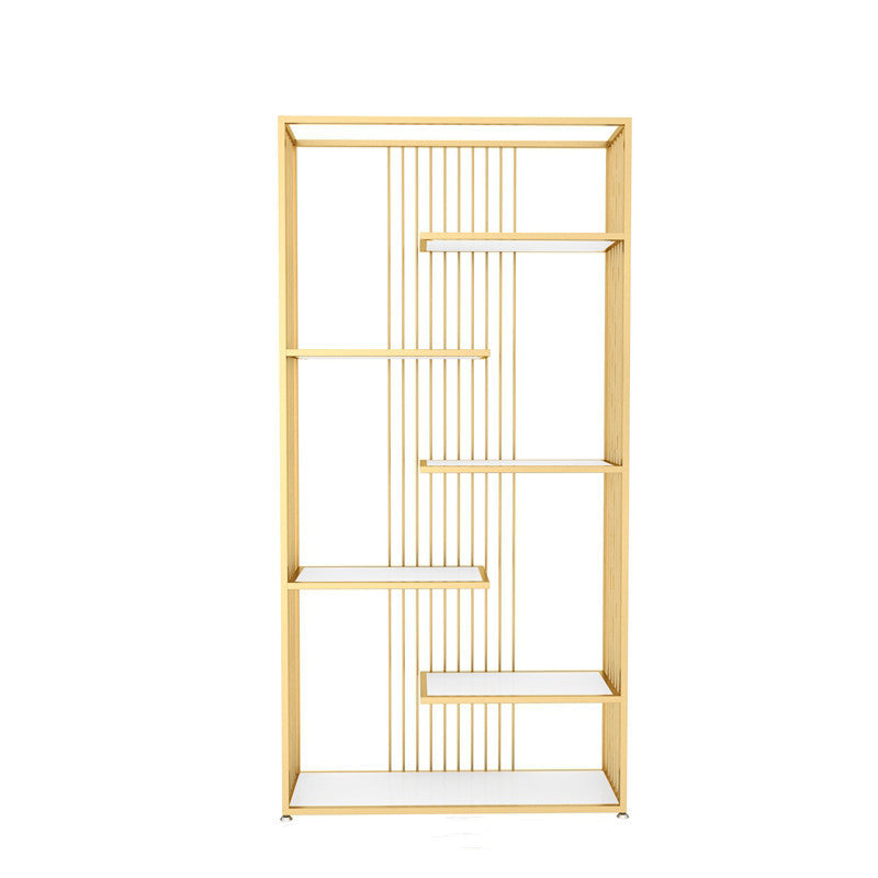 Industrial Style Bookcase Open Back Bookshelf for Home Office Gold Clearhalo 'Bookcases' 'furn' 'furn_bookcases' 'Furniture' 'furniture_bookcases' 'Office Furniture' 4901720