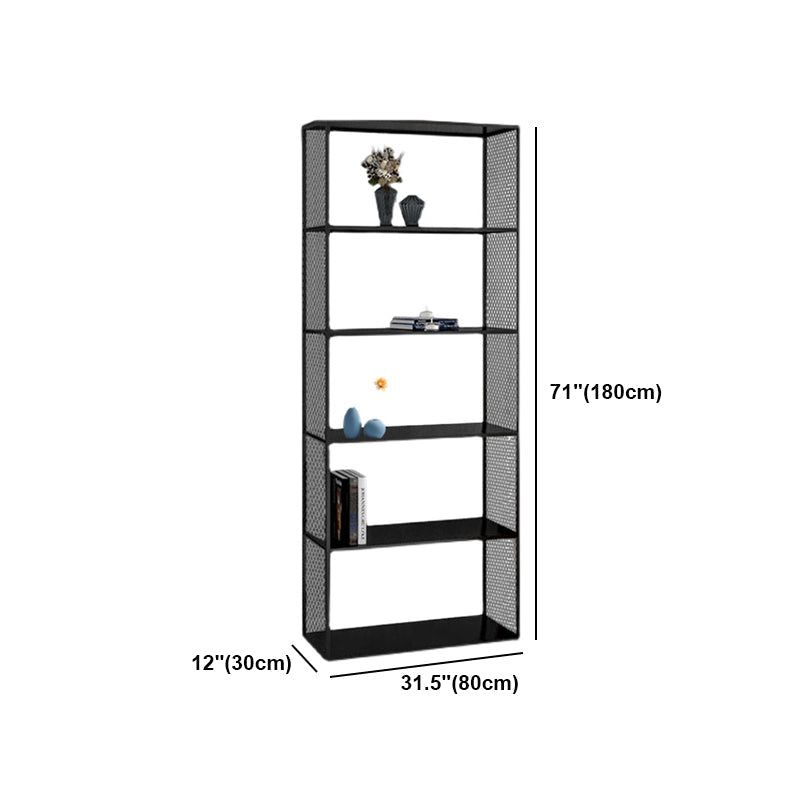 Industrial Metal Bookshelf Iron Open Back Bookcase for Office Clearhalo 'Bookcases' 'furn' 'furn_bookcases' 'Furniture' 'furniture_bookcases' 'Office Furniture' 4901766