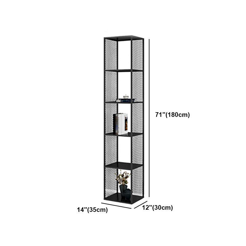 Industrial Metal Bookshelf Iron Open Back Bookcase for Office Clearhalo 'Bookcases' 'furn' 'furn_bookcases' 'Furniture' 'furniture_bookcases' 'Office Furniture' 4901771