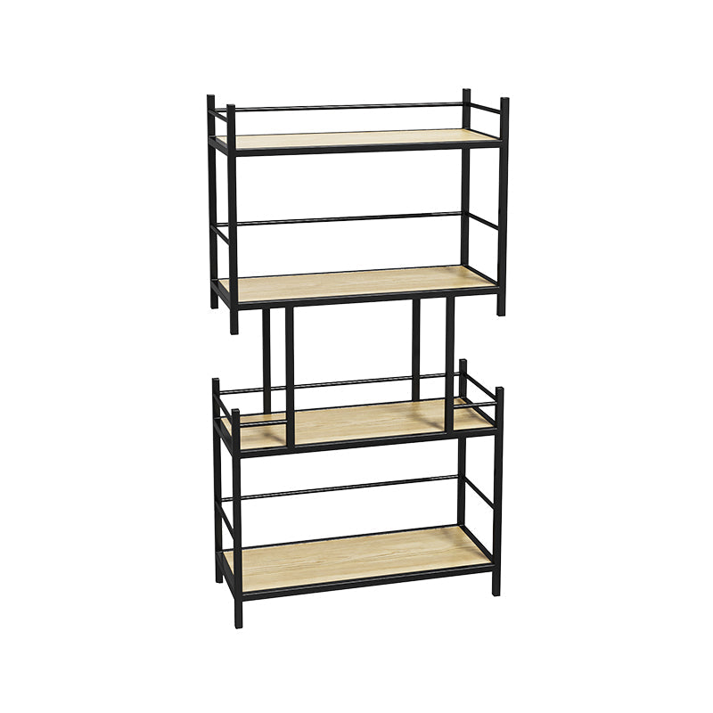 Open Back Metal Bookshelf Scandinavian Style Bookcase for Home Office Study Room 23.6"L x 9.8"W x 43.3"H Black Clearhalo 'Bookcases' 'furn' 'furn_bookcases' 'Furniture' 'furniture_bookcases' 'Office Furniture' 4901773