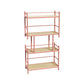 Open Back Metal Bookshelf Scandinavian Style Bookcase for Home Office Study Room 23.6"L x 9.8"W x 43.3"H Pink Clearhalo 'Bookcases' 'furn' 'furn_bookcases' 'Furniture' 'furniture_bookcases' 'Office Furniture' 4901780