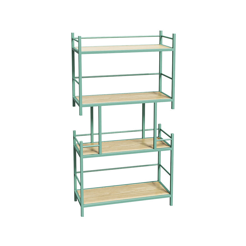 Open Back Metal Bookshelf Scandinavian Style Bookcase for Home Office Study Room 23.6"L x 9.8"W x 43.3"H Green Clearhalo 'Bookcases' 'furn' 'furn_bookcases' 'Furniture' 'furniture_bookcases' 'Office Furniture' 4901781