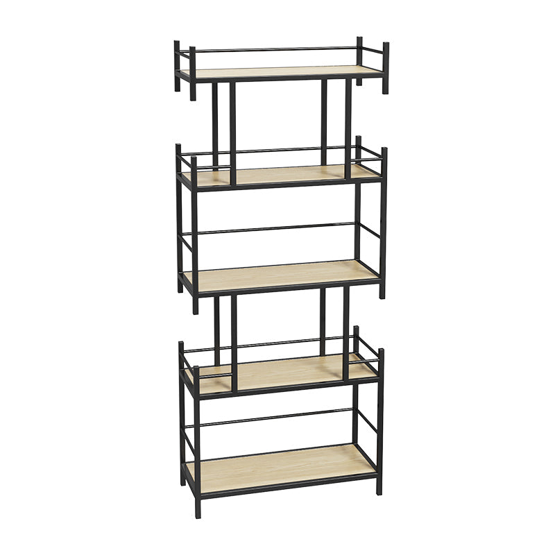 Open Back Metal Bookshelf Scandinavian Style Bookcase for Home Office Study Room 23.6"L x 9.8"W x 55.5"H Black Clearhalo 'Bookcases' 'furn' 'furn_bookcases' 'Furniture' 'furniture_bookcases' 'Office Furniture' 4901784