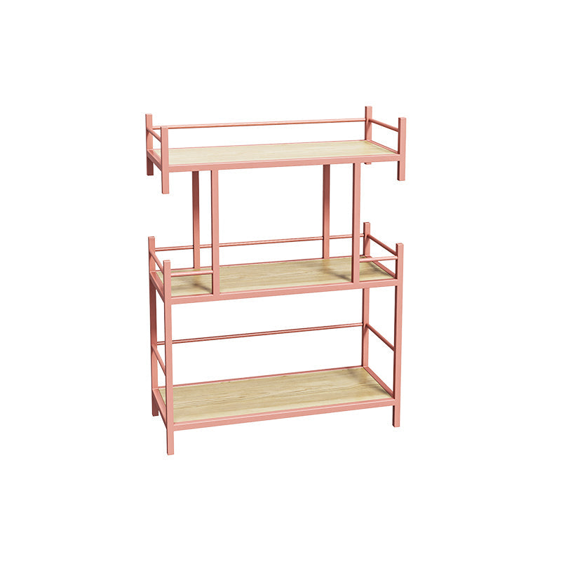 Open Back Metal Bookshelf Scandinavian Style Bookcase for Home Office Study Room 23.6"L x 9.8"W x 30.7"H Pink Clearhalo 'Bookcases' 'furn' 'furn_bookcases' 'Furniture' 'furniture_bookcases' 'Office Furniture' 4901788