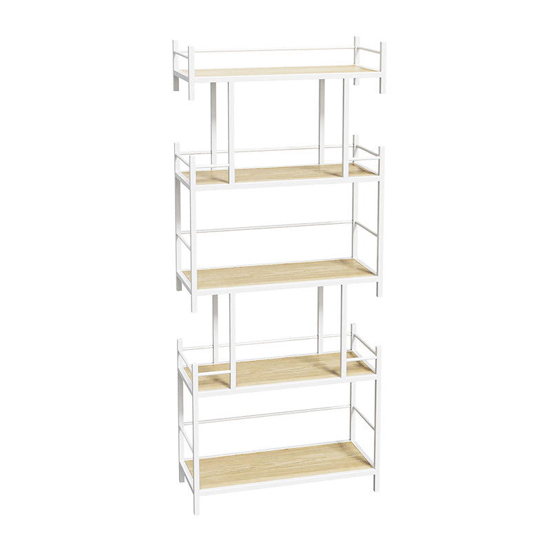 Open Back Metal Bookshelf Scandinavian Style Bookcase for Home Office Study Room 23.6"L x 9.8"W x 55.5"H White Clearhalo 'Bookcases' 'furn' 'furn_bookcases' 'Furniture' 'furniture_bookcases' 'Office Furniture' 4901789