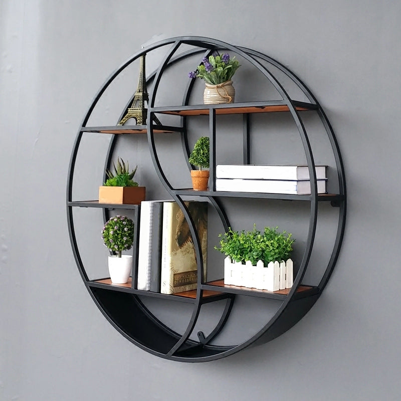 Modern Wall Mounted Bookshelf with Metal Frame Solid Wood Bookcase Clearhalo 'Bookcases' 'furn' 'furn_bookcases' 'Furniture' 'furniture_bookcases' 'Office Furniture' 4901793