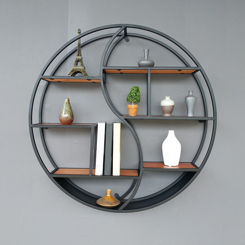 Modern Wall Mounted Bookshelf with Metal Frame Solid Wood Bookcase Clearhalo 'Bookcases' 'furn' 'furn_bookcases' 'Furniture' 'furniture_bookcases' 'Office Furniture' 4901800
