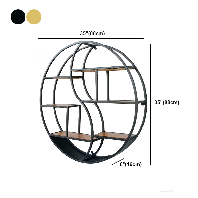 Modern Wall Mounted Bookshelf with Metal Frame Solid Wood Bookcase Clearhalo 'Bookcases' 'furn' 'furn_bookcases' 'Furniture' 'furniture_bookcases' 'Office Furniture' 4901807