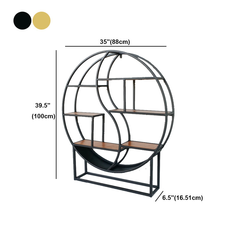 Modern Wall Mounted Bookshelf with Metal Frame Solid Wood Bookcase Clearhalo 'Bookcases' 'furn' 'furn_bookcases' 'Furniture' 'furniture_bookcases' 'Office Furniture' 4901809