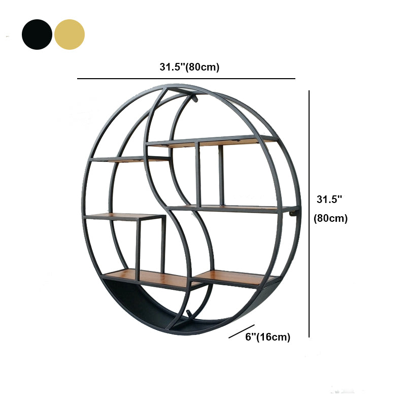 Modern Wall Mounted Bookshelf with Metal Frame Solid Wood Bookcase Clearhalo 'Bookcases' 'furn' 'furn_bookcases' 'Furniture' 'furniture_bookcases' 'Office Furniture' 4901810