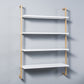 Contemporary Wall Unit Bookcase Metal Frame Pine Wood Shelf Bookshelf 39.4"L x 9.8"W x 55.1"H White-Gold Clearhalo 'Bookcases' 'furn' 'furn_bookcases' 'Furniture' 'furniture_bookcases' 'Office Furniture' 4901813