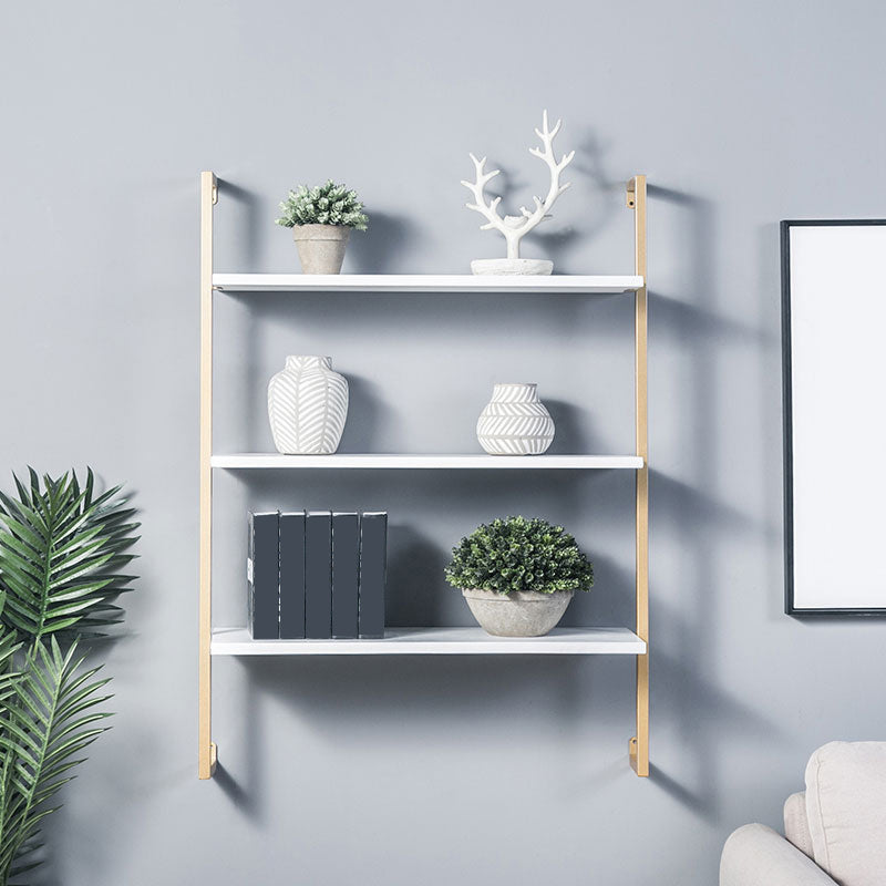 Contemporary Wall Unit Bookcase Metal Frame Pine Wood Shelf Bookshelf Clearhalo 'Bookcases' 'furn' 'furn_bookcases' 'Furniture' 'furniture_bookcases' 'Office Furniture' 4901814