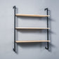 Contemporary Wall Unit Bookcase Metal Frame Pine Wood Shelf Bookshelf 39.4"L x 9.8"W x 42.5"H Black-Wood Clearhalo 'Bookcases' 'furn' 'furn_bookcases' 'Furniture' 'furniture_bookcases' 'Office Furniture' 4901829