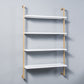 Contemporary Wall Unit Bookcase Metal Frame Pine Wood Shelf Bookshelf 31.5"L x 9.8"W x 55.1"H White-Gold Clearhalo 'Bookcases' 'furn' 'furn_bookcases' 'Furniture' 'furniture_bookcases' 'Office Furniture' 4901831