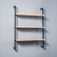 Contemporary Wall Unit Bookcase Metal Frame Pine Wood Shelf Bookshelf 23.6"L x 9.8"W x 42.5"H Black-Wood Clearhalo 'Bookcases' 'furn' 'furn_bookcases' 'Furniture' 'furniture_bookcases' 'Office Furniture' 4901833