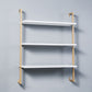Contemporary Wall Unit Bookcase Metal Frame Pine Wood Shelf Bookshelf 23.6"L x 9.8"W x 42.5"H White-Gold Clearhalo 'Bookcases' 'furn' 'furn_bookcases' 'Furniture' 'furniture_bookcases' 'Office Furniture' 4901839
