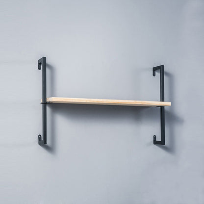 Contemporary Wall Unit Bookcase Metal Frame Pine Wood Shelf Bookshelf 23.6"L x 9.8"W x 17.3"H Black-Wood Clearhalo 'Bookcases' 'furn' 'furn_bookcases' 'Furniture' 'furniture_bookcases' 'Office Furniture' 4901840