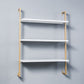 Contemporary Wall Unit Bookcase Metal Frame Pine Wood Shelf Bookshelf 31.5"L x 9.8"W x 42.5"H White-Gold Clearhalo 'Bookcases' 'furn' 'furn_bookcases' 'Furniture' 'furniture_bookcases' 'Office Furniture' 4901841