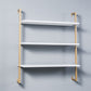 Contemporary Wall Unit Bookcase Metal Frame Pine Wood Shelf Bookshelf 39.4"L x 9.8"W x 42.5"H White-Gold Clearhalo 'Bookcases' 'furn' 'furn_bookcases' 'Furniture' 'furniture_bookcases' 'Office Furniture' 4901842