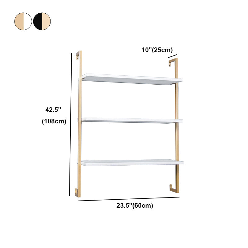 Contemporary Wall Unit Bookcase Metal Frame Pine Wood Shelf Bookshelf Clearhalo 'Bookcases' 'furn' 'furn_bookcases' 'Furniture' 'furniture_bookcases' 'Office Furniture' 4901852