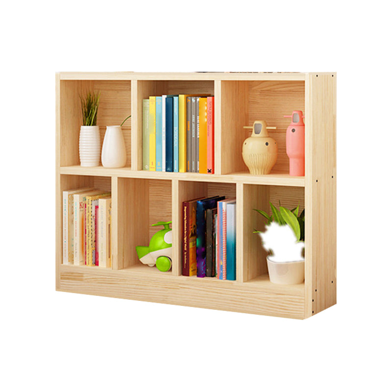 Natural Pine Wood Standard Bookshelf Modern Closed Back Bookcase for Classroom 39.4"L x 9.4"W x 31.5"H Clearhalo 'Bookcases' 'furn' 'furn_bookcases' 'Furniture' 'furniture_bookcases' 'Office Furniture' 4901859