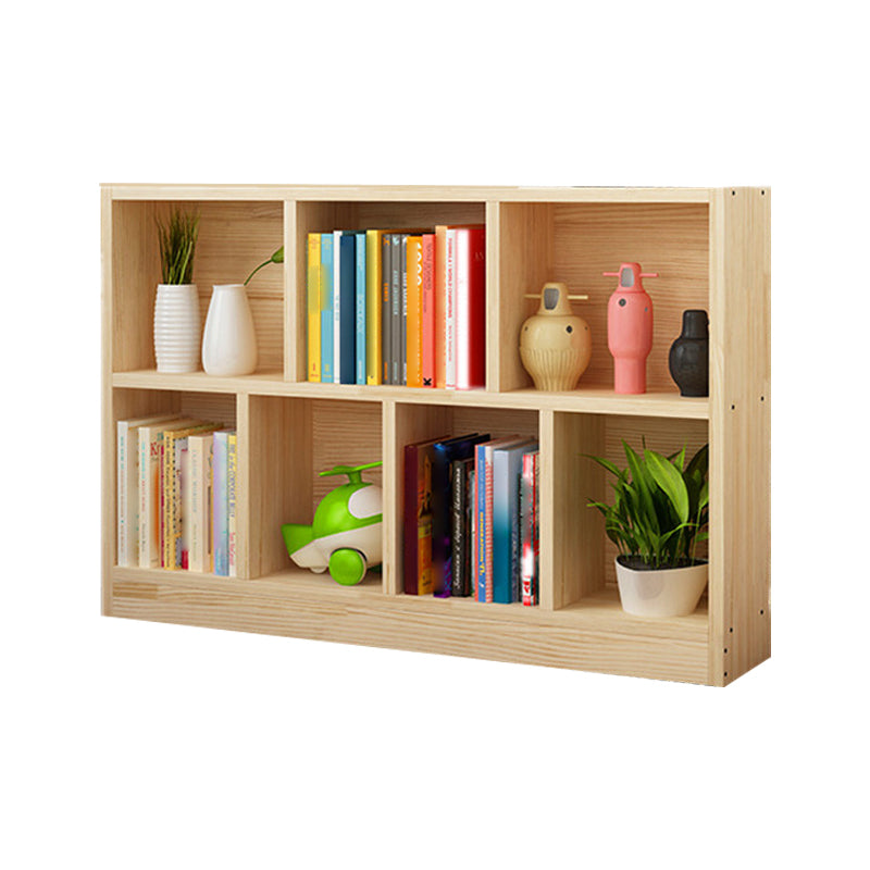 Natural Pine Wood Standard Bookshelf Modern Closed Back Bookcase for Classroom 47.2"L x 9.4"W x 31.5"H Clearhalo 'Bookcases' 'furn' 'furn_bookcases' 'Furniture' 'furniture_bookcases' 'Office Furniture' 4901860