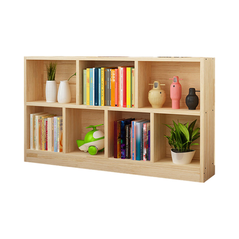 Natural Pine Wood Standard Bookshelf Modern Closed Back Bookcase for Classroom 55.1"L x 9.4"W x 31.5"H Clearhalo 'Bookcases' 'furn' 'furn_bookcases' 'Furniture' 'furniture_bookcases' 'Office Furniture' 4901862