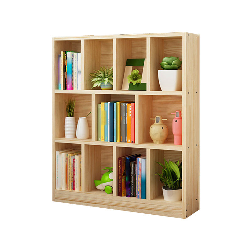 Natural Pine Wood Standard Bookshelf Modern Closed Back Bookcase for Classroom Clearhalo 'Bookcases' 'furn' 'furn_bookcases' 'Furniture' 'furniture_bookcases' 'Office Furniture' 4901866