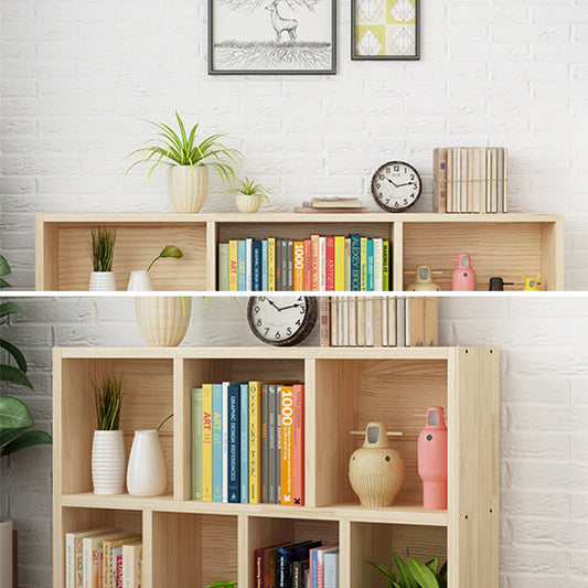 Natural Pine Wood Standard Bookshelf Modern Closed Back Bookcase for Classroom Clearhalo 'Bookcases' 'furn' 'furn_bookcases' 'Furniture' 'furniture_bookcases' 'Office Furniture' 4901869