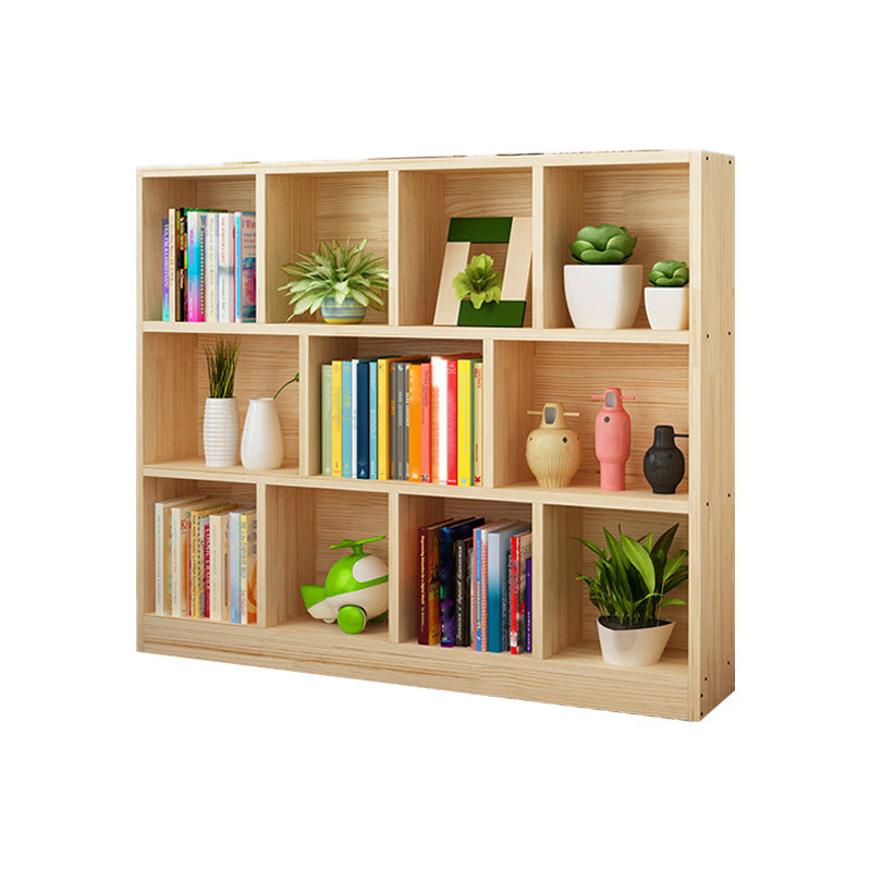 Natural Pine Wood Standard Bookshelf Modern Closed Back Bookcase for Classroom 55.1"L x 9.4"W x 45.3"H Clearhalo 'Bookcases' 'furn' 'furn_bookcases' 'Furniture' 'furniture_bookcases' 'Office Furniture' 4901870