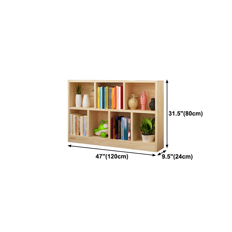 Natural Pine Wood Standard Bookshelf Modern Closed Back Bookcase for Classroom Clearhalo 'Bookcases' 'furn' 'furn_bookcases' 'Furniture' 'furniture_bookcases' 'Office Furniture' 4901877