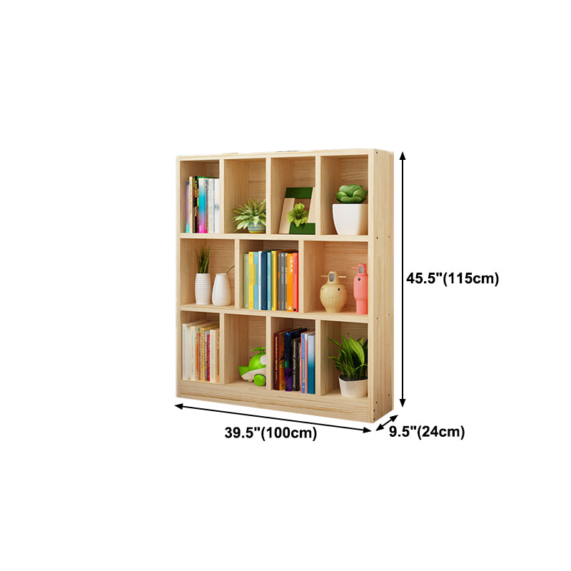 Natural Pine Wood Standard Bookshelf Modern Closed Back Bookcase for Classroom Clearhalo 'Bookcases' 'furn' 'furn_bookcases' 'Furniture' 'furniture_bookcases' 'Office Furniture' 4901880
