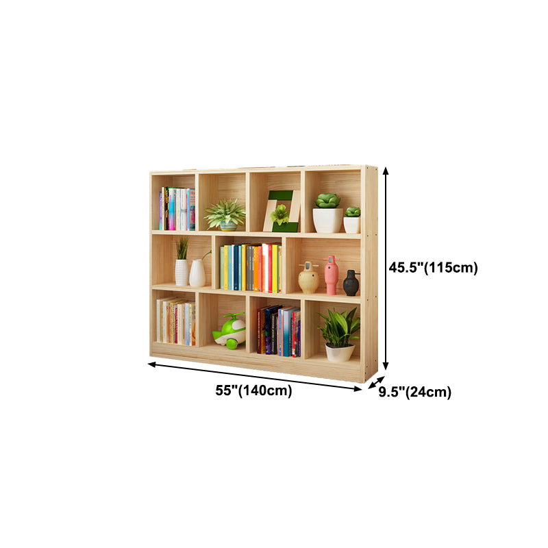 Natural Pine Wood Standard Bookshelf Modern Closed Back Bookcase for Classroom Clearhalo 'Bookcases' 'furn' 'furn_bookcases' 'Furniture' 'furniture_bookcases' 'Office Furniture' 4901882
