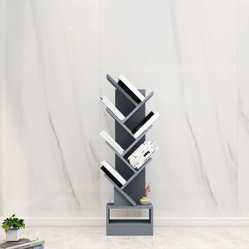 Manufactured Wood Corner Bookshelf Modern Closed Back Vertical Bookcase 14.6"L x 8.3"W x 48.1"H Grey Clearhalo 'Bookcases' 'furn' 'furn_bookcases' 'Furniture' 'furniture_bookcases' 'Office Furniture' 4901886