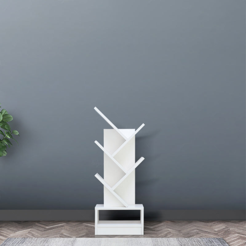 Manufactured Wood Corner Bookshelf Modern Closed Back Vertical Bookcase 14.6"L x 8.3"W x 38.1"H White Clearhalo 'Bookcases' 'furn' 'furn_bookcases' 'Furniture' 'furniture_bookcases' 'Office Furniture' 4901888