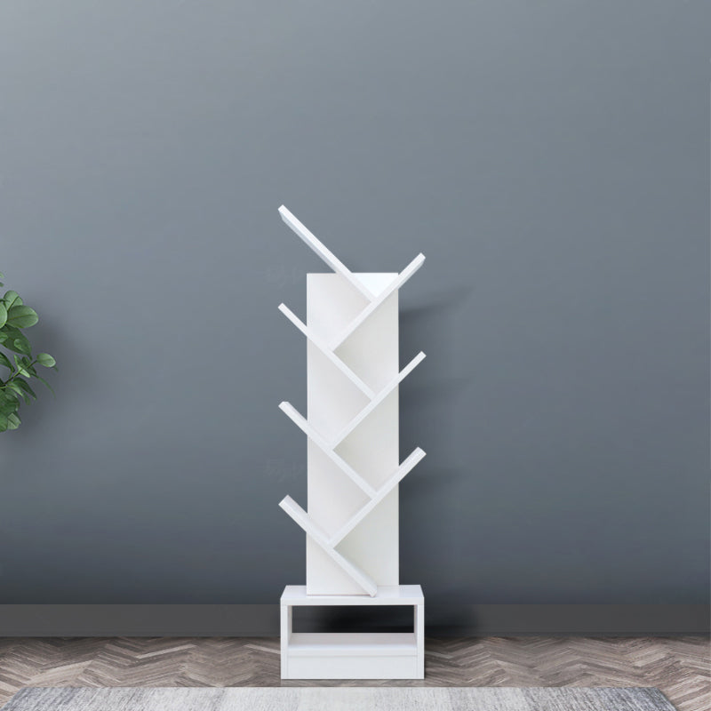 Manufactured Wood Corner Bookshelf Modern Closed Back Vertical Bookcase 14.6"L x 8.3"W x 48.1"H White Clearhalo 'Bookcases' 'furn' 'furn_bookcases' 'Furniture' 'furniture_bookcases' 'Office Furniture' 4901891