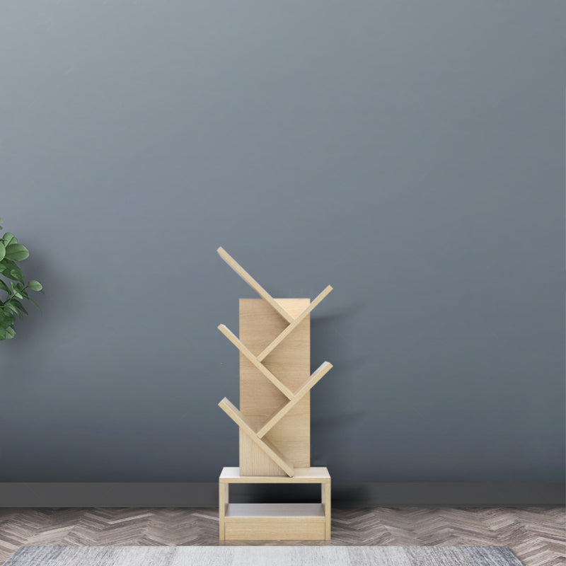 Manufactured Wood Corner Bookshelf Modern Closed Back Vertical Bookcase 14.6"L x 8.3"W x 38.1"H Natural Clearhalo 'Bookcases' 'furn' 'furn_bookcases' 'Furniture' 'furniture_bookcases' 'Office Furniture' 4901897